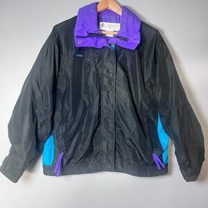 Columbia Bugaboo Jacket Women’s L 90s Colorblock Purple Teal Vintage Ski Coat